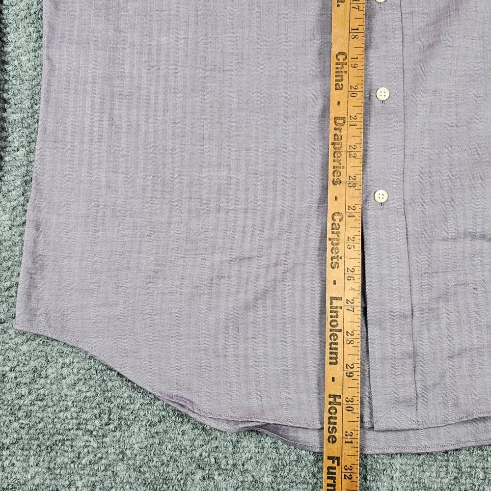 Polo Ralph‎ Lauren Mens Button Down Shirt Purple Herringbone Classic Fit Size L